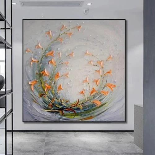 لوحة جدارية فن تجريدي زهري