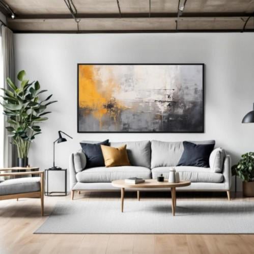 لوحة جدار فن تجريدي معاصر - أسود