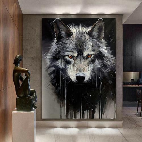 لوحة كانفس لوجه ذئب