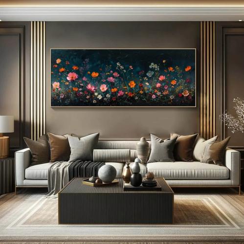 لوحة كانفاس مزينة بالزهور