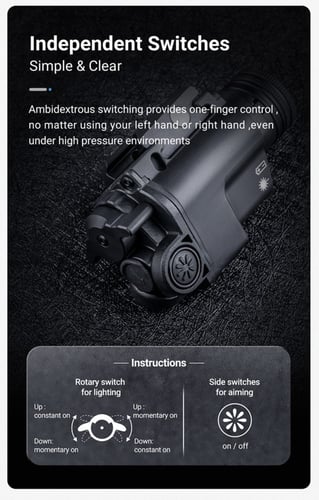 Rكشاف و ليزر احمر بقوة 1300 لومين للمسدسات المتوسط...