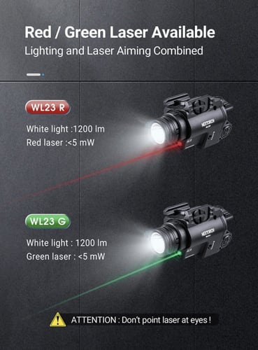 Rكشاف و ليزر احمر بقوة 1300 لومين للمسدسات المتوسط...