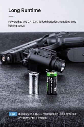 Gكشاف و ليزر اخضر بقوة 1300 لومين للمسدسات المتوسط...