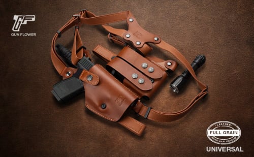 Leather shoulder holster, جراب كتف افقي، جلد ايطال...