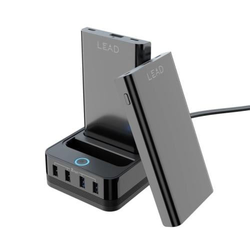 LEAD - منصة شحن + بطاريات متنقلة X2 بسعة 10000 ملي...