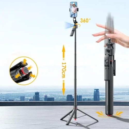 عصا تصوير ذكية لاسلكية بحامل ثلاثي القوائم وخاصية...