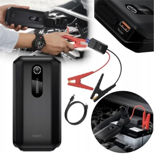 Baseus - بطارية متنقلة + أشتراك سيارة 10000 ملي أم...