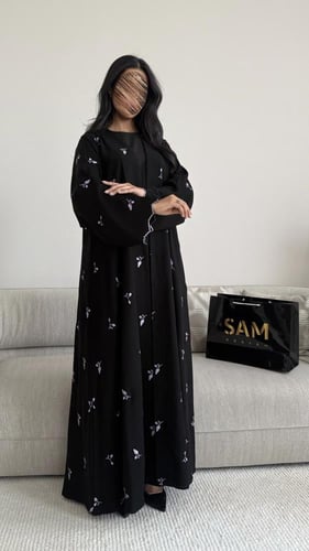 عبايه تطريز ورد #227