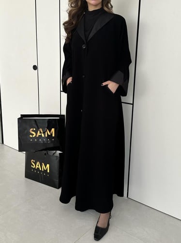 عباية بأزره أمامية و جيوب #201