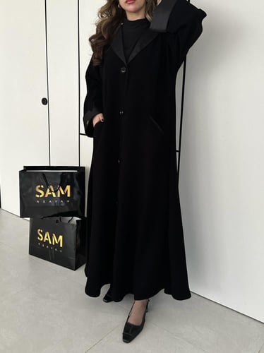 عباية بأزره أمامية و جيوب #201