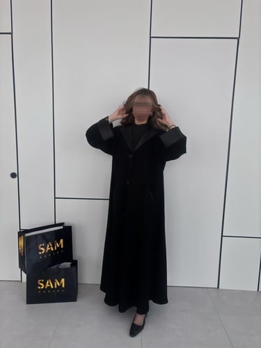 عباية بأزره أمامية و جيوب #201