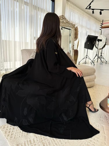 عباية بتشجير ورد ابيض #195