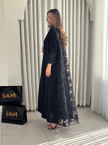 #247 — عباية كريب ملكي وشيفون ⟡⟡