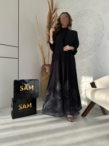عبايه شيفون مطبوع #208
