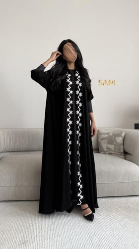 عباية دبل كلوش مطرزة #233