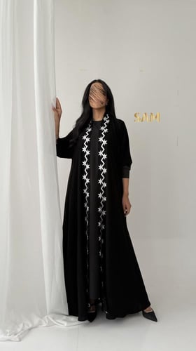 عباية دبل كلوش مطرزة #233