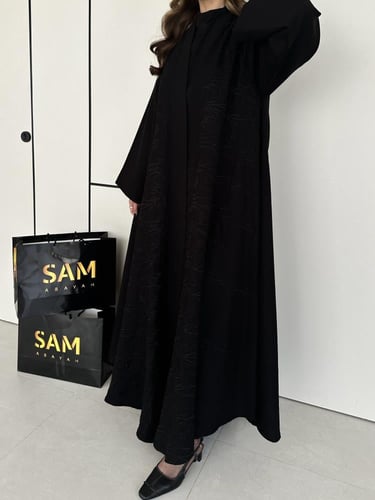 عبايه دبل كلوش مطرزه #202