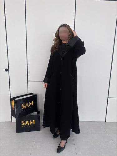 عباية بأزره أمامية و جيوب #201