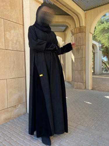 عبايه شتويه شامواه مع تداخل المخمل نص كلوش #87