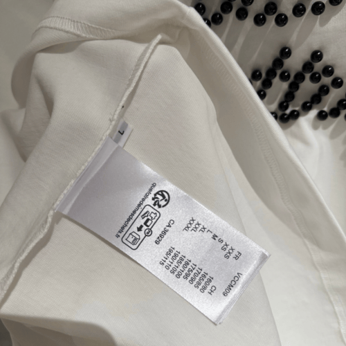 تي شيرت رجالي قطن لون أبيض بأكمام قصيرة وياقة مدور...