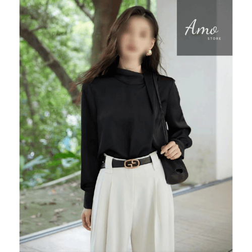 بنطلون طويل رسمي أنيق بحزام لون أبيض اوف وايت MATR...