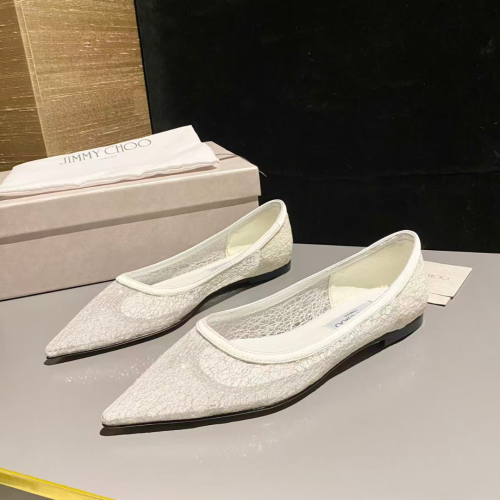 حذاء مسطح جيمي تشو لون أبيض JIMMY CHOO Starry