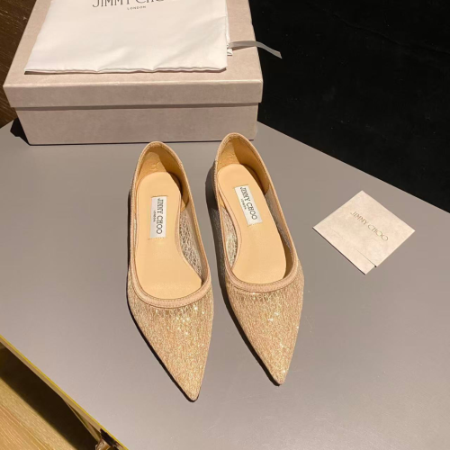 حذاء مسطح جيمي تشو لون لحمي JIMMY CHOO Starry