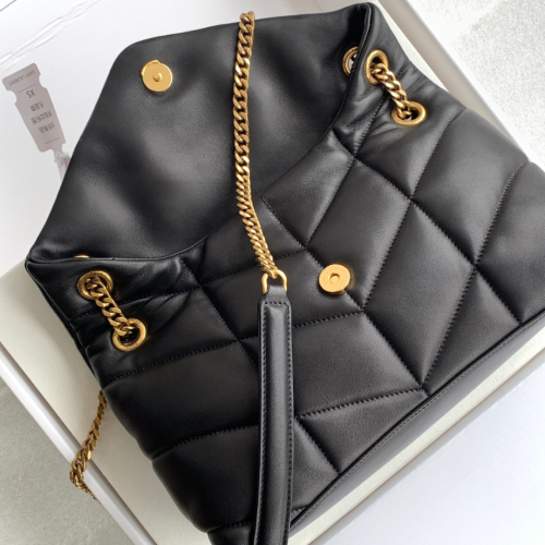 حقيبة بافر توي من سان لوران لون أسود حجم وسط