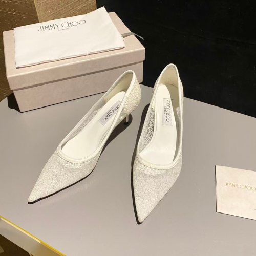 حذاء كعب عالي جيمي تشو لون أبيض JIMMY CHOO Starry