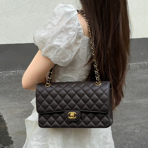 حقيبة شانيل كلاسيك جلد كافيار مقاس 25 سم Chanel Cl...