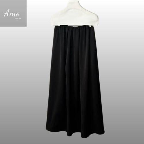 تنورة طويلة ماكسي لون أسود خصر مرن قصة كوين خامة ن...