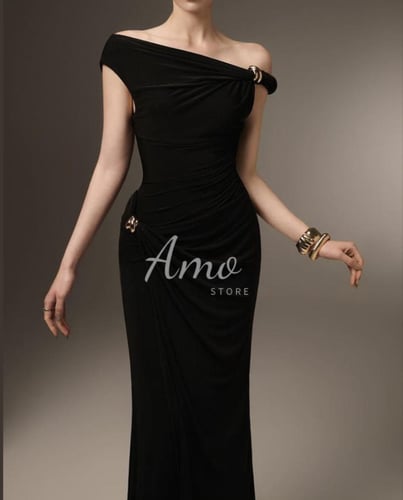 فستان ميدي بدون أكمام مرونة عالية بلون بيج موحد بد...