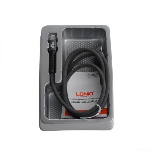 كيبل شاحن ايفون 2 متر من شركة LDNIO ضمان سنتين
