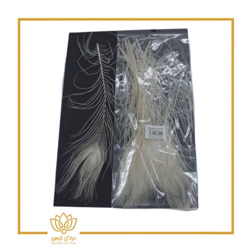 ريش طاووس لون ابيض 30 سم