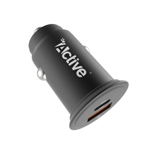 شاحن سيارة Active GO بقوة 30 واط أسود بمنفذ USB-A...