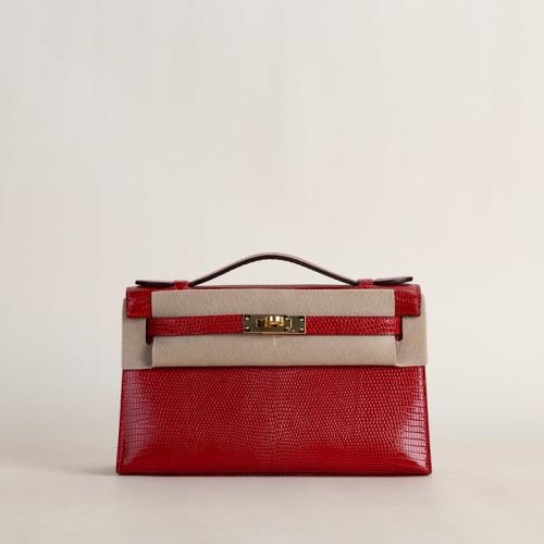 . Kelly pochette 22cm Lizard leather