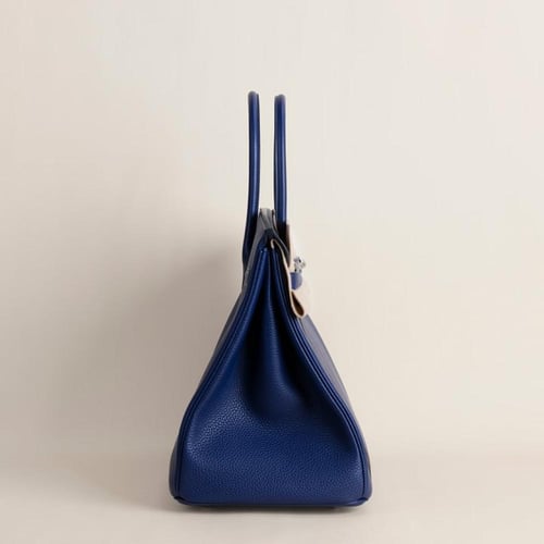 . Birkin 40cm Clemence leather, M3 Blue encre/57 b...