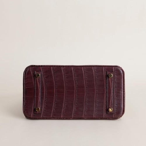 . Birkin 25cm Matte Alligator leather, 41 Havane