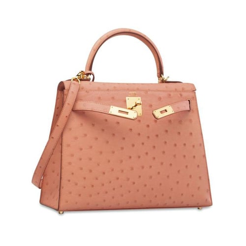 . Kelly 25cm ostrich leather