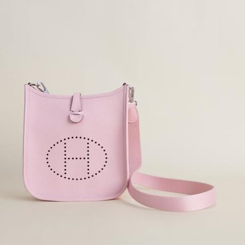 Evelyne mini 18cm Clemence leather, 3Q Rose sakura...
