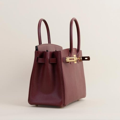 Birkin 30cm Chevre leather, 55 Rouge H GHW .