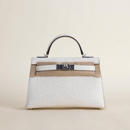 Kelly mini 19cm Matte Alligator Crocodile leather,...