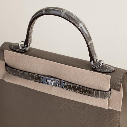 Kelly 25cm Touch Epsom /Niloticus crocodile leathe...