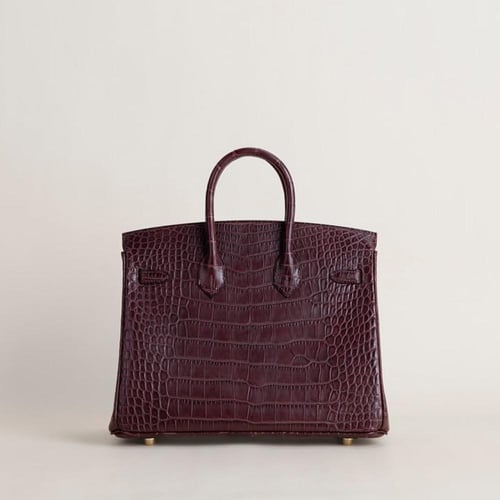 . Birkin 25cm Matte Alligator leather, 41 Havane