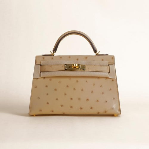 . Kelly mini 19cm Ostrich leather