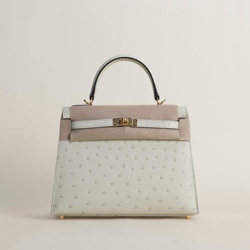 . Kelly 25cm ostrich leather