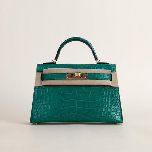. Kelly mini 19cm Matt crocodile leather