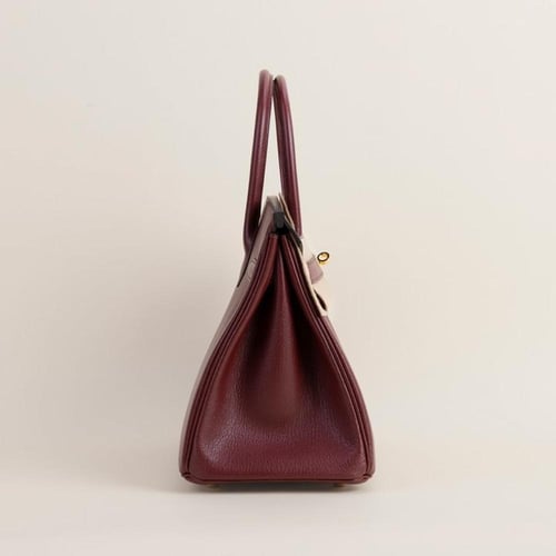 Birkin 30cm Chevre leather, 55 Rouge H GHW .