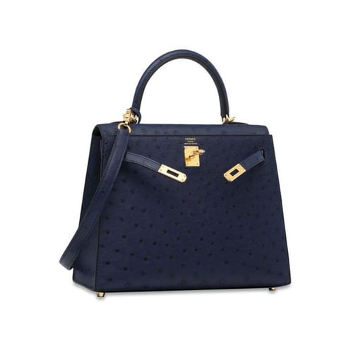 . Kelly 25cm ostrich leather