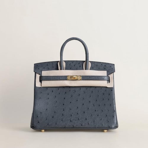 birkin 25cm ostrich leather, custom color .
